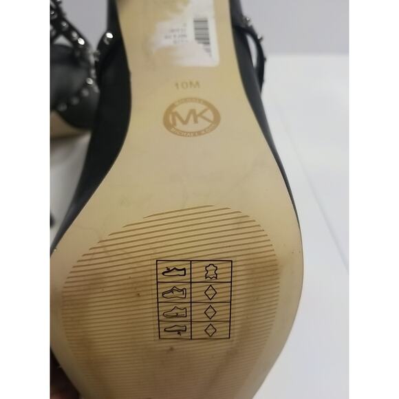 Michael Kors Jeannie 3.75" Heel Studded Ankle Wrap Pump Black 10M - Picture 4 of 10